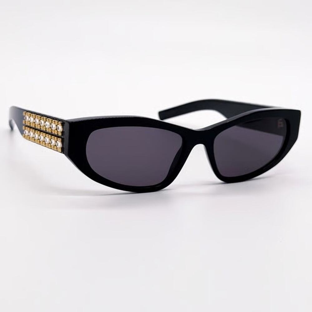 New! Givenchy Elegant Black Sunglasses with Crystals, GV40078I 01A, Authentic